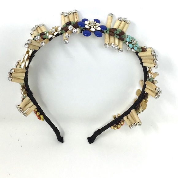 CRYSTAL & BEADED FLORAL HEADBAND - Picture 8 of 9